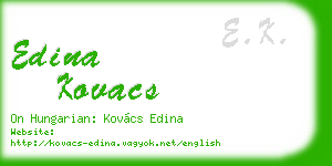 edina kovacs business card