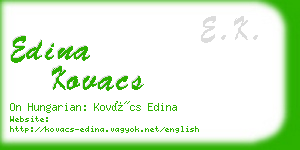 edina kovacs business card